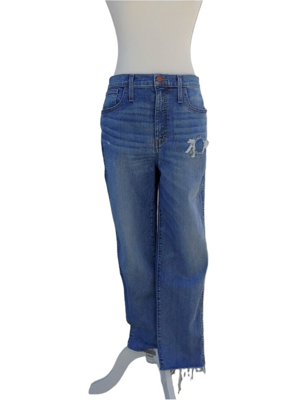 Madewell Classic Blue Distressed Denim Jeans Light Wash Women's 31